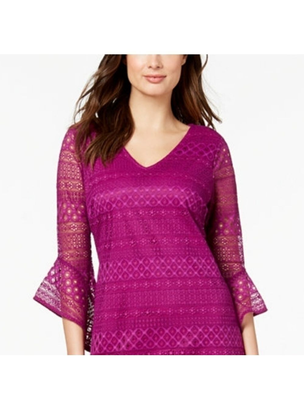 ALFANI SIZE 2 PETITE PINK LACE‎ SHIFT DRESS SPRING EASTER SUMMER PARTY